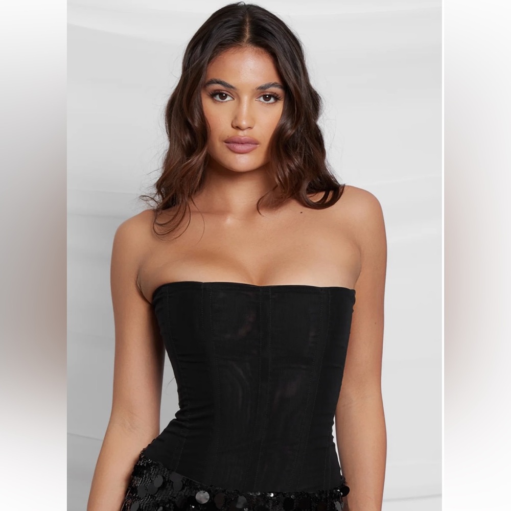 LEAU Clothing Muse Mesh Corset Top Size Large